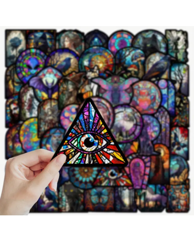 Набір стікерів "Stained Glass" 50 шт