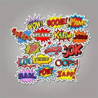 Набор стикеров "BOOM" 50 шт