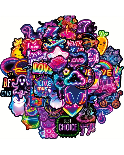 Набор стикеров "Cute Neon" 50 шт