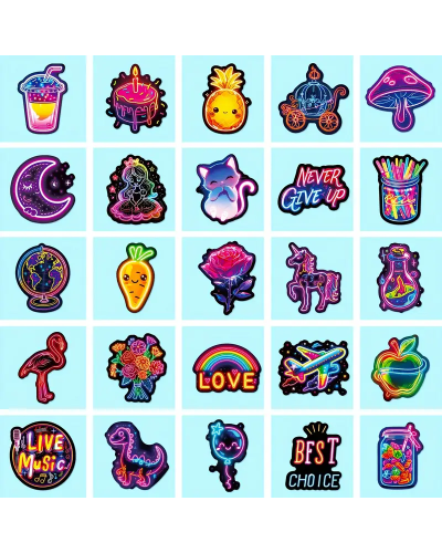 Набор стикеров "Cute Neon" 50 шт