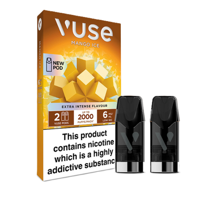 Картриджі VUSE 6 мг (0.6%) Mango Ice (манго лед) - купить Картриджи для VUSE  в Киеве и Украине, Картриджі VUSE 6 мг (0.6%) Mango Ice (манго лед) - цена  в интернет магазине электронных сигарет