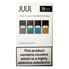 Картриджі JUUL 1 18мг (Golden Tobacco, Mint, Menthol, Mango)