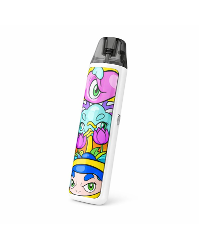 Под система Lost Vape Ursa Nano S 2 "Pearl White" в белом цвете с принтом