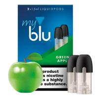 Картриджі My Blu Green Apple (Зелене Яблуко) 9 мг (2019 рік виробництва)