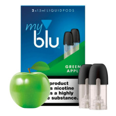 Картриджі My Blu Green Apple (Зелене Яблуко) 9 мг (2019 рік виробництва)