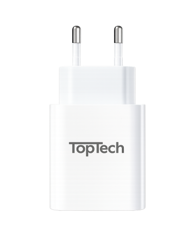 Зарядний адаптер TopTech 20W QC 3.0 + PD USB-A / USB Type-C Зарядний адаптер TopTech 20W QC 3.0 + PD USB-A / USB Type-C