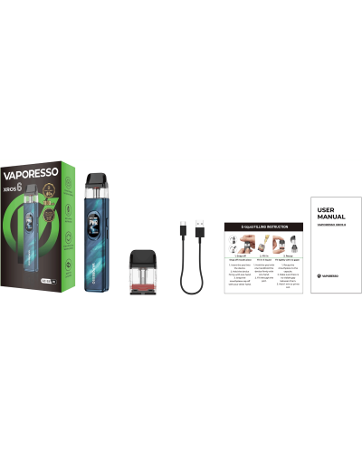 Pod-система VAPORESSO XROS 6 "Abyssal Blue" у синьому кольорі