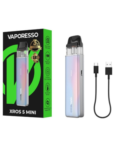 Pod-система VAPORESSO XROS 5 Mini "Titanium Silver" у сріблястому кольорі