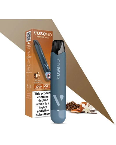 Pod система VUSE GO Reload 1000 Starter kit Pen (Creamy Tobacco) у сірому кольорі
