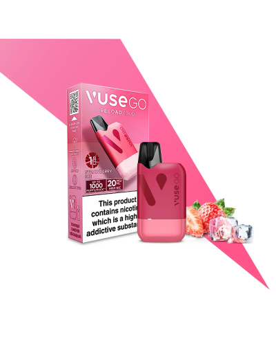 Pod система VUSE GO Reload 1000 Starter kit Box (Strawberry Ice) у рожевому кольорі