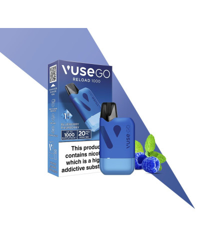 Pod система VUSE GO Reload 1000 Starter kit Box (Blueberry Raspberry) у синьому кольорі