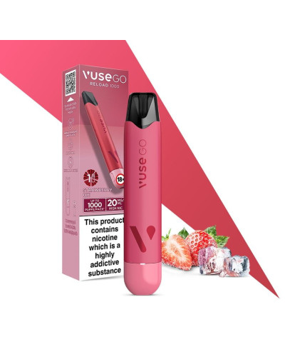Pod система VUSE GO Reload 1000 Starter kit Pen (Strawberry Ice) в розовом цвете
