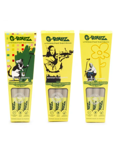 Бланты G-ROLLZ Banksy's Graffiti "Bamboo Unbleached" (3шт)