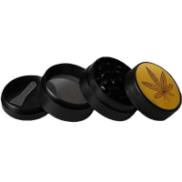 Гріндер металевий "Cannabis" (чорний)