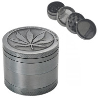 Гріндер металевий "Cannabis Leaf" сріблястий