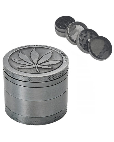Гріндер металевий "Cannabis Leaf" сріблястий