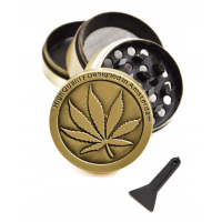 Гріндер металевий "Cannabis Leaf" латунь