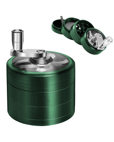 Гріндер металевий з ручкою (зелений)