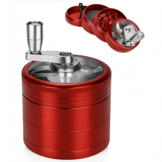 Гріндер металевий з ручкою (червоний)