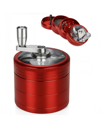Гріндер металевий з ручкою (червоний)