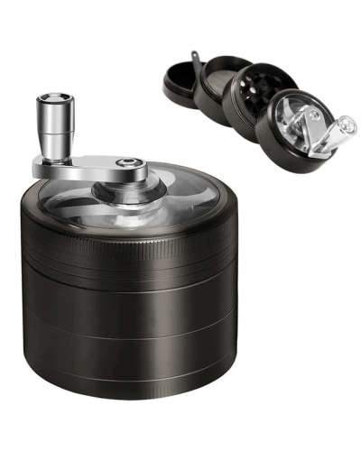 Гріндер металевий з ручкою (чорний)