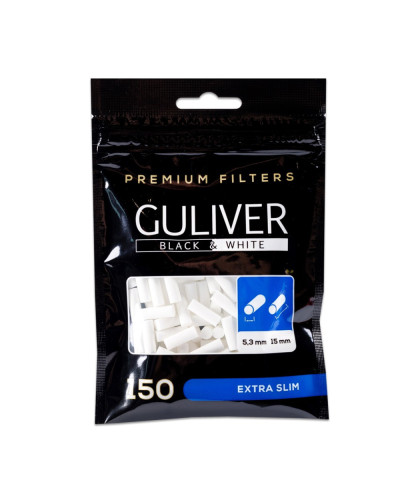Фільтри для самокруток Guliwer BLACK AND WHITE EXTRA SLIM (150 шт)