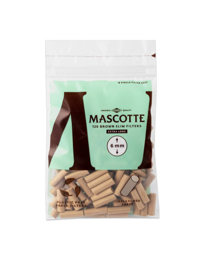 Фільтри для самокруток Mascotte Brown Paper Slim Long (120шт)