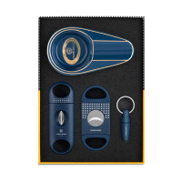 Набір Cigarloong синій 4 в 1 (попільничка, дирокол, 2 гільйотини)