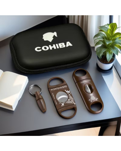 Набір для сигар Montecristo 3 в 1 у кейсі (дирокол, 2 гільйотини)