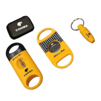 Набір для сигар Cohibo 3 в 1 у кейсі (дирокол, 2 гільйотини) жовтий