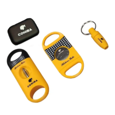 Набір для сигар Cohibo 3 в 1 у кейсі (дирокол, 2 гільйотини) жовтий