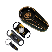 Набір Luxury Noble чорний 4 в 1 (попільничка, дирокол, 2 гільйотини)