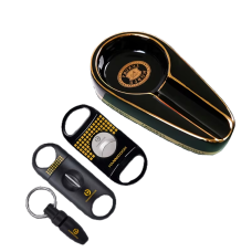 Набір Luxury Noble чорний 4 в 1 (попільничка, дирокол, 2 гільйотини)