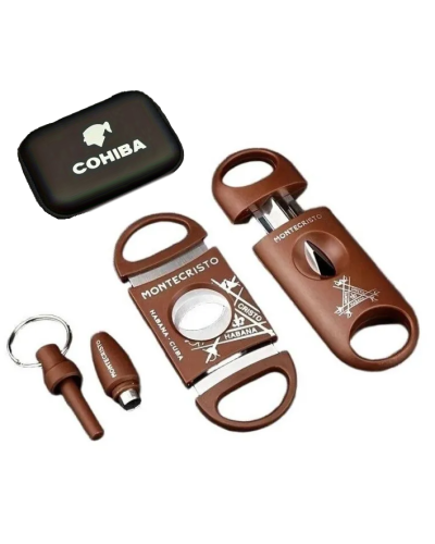 Набір для сигар Montecristo 3 в 1 у кейсі (дирокол, 2 гільйотини)