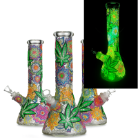 Бонг скляний 3-D Glowing flowers 32 см