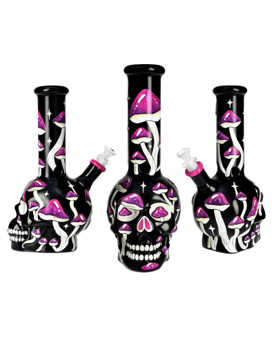 Бонг стеклянный Amania Mushroom Skull Glow 25 см