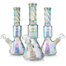 Бонг скляний Holographic Rainbow Perc 35 см
