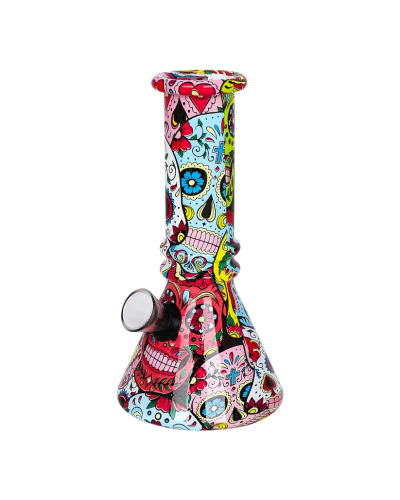 Бонг стеклянный "Mexican Skull" 15 см