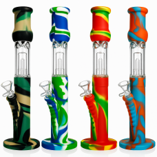 Бонг силікон + скло  Showerhead 34 см