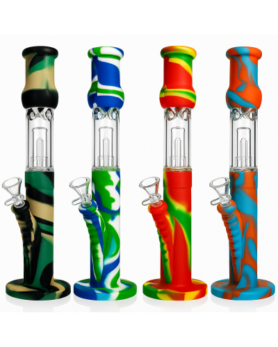 Бонг силикон + стекло Showerhead 34 см