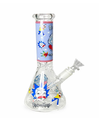 Бонг стеклянный "Rick and Morty Carblootans" (25 cm)