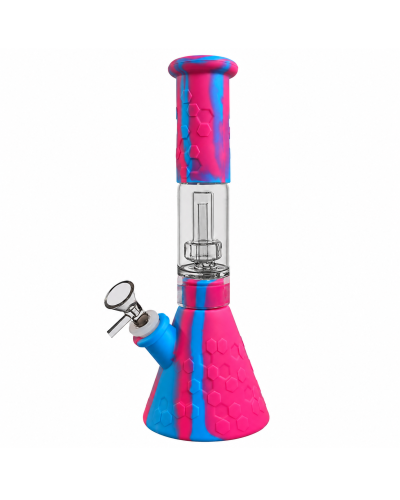 Бонг модульний Classic Beaker "BeeHive" 27 см з перколятором розово-синя