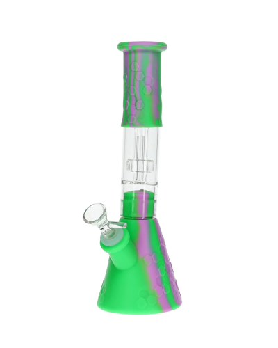 Бонг модульний Classic Beaker "BeeHive" 27 см з перколятором фіолетово-зелений
