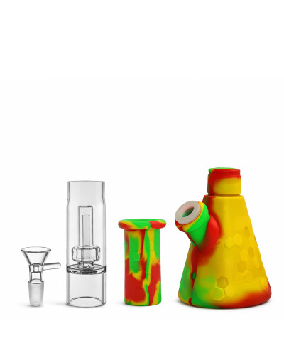 Бонг модульний Classic Beaker "BeeHive" 27 см з перколятором зелено-синій