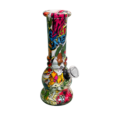 Бонг скляний з принтом 15 см