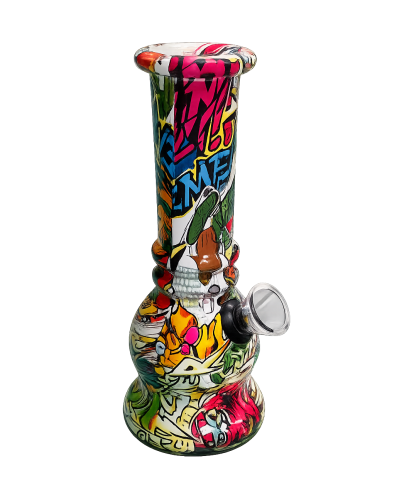 Бонг скляний з принтом 15 см