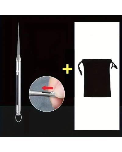 Голка-брелок багатофункціональна Срібло (складна + чохол)