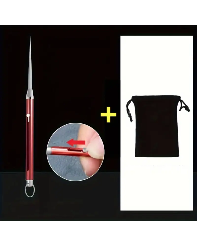 Игла-брелок многофункциональная Красная(складная + чехол)