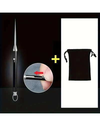 Голка-брелок багатофункціональна Чорна (складна + чохол)