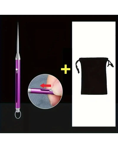 Голка-брелок багатофункціональна Фіолетова (складна + чохол)